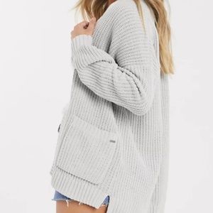 Hollister Grey Chenille Knit Cardigan